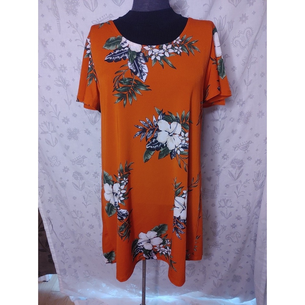 George Bright Orange / Red‎  Back Tie Mini Dress, Size Large